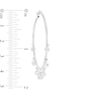 Thumbnail Image 1 of 4mm Cubic Zirconia Dangle Tube Hoop Earrings in Sterling Silver