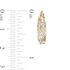 Thumbnail Image 2 of Cubic Zirconia Channel 15mm Triangular Twisted Double Hoop Earrings in 10K Tube Hollow Gold