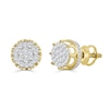 Thumbnail Image 1 of 10K Solid Gold 3/4 CT. T.W. Diamond Frame Large Crown Studs