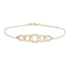 Thumbnail Image 1 of 1/10 CT. T.W. Diamond Graduated Chain Link Bracelet in Sterling Silver with 14K Gold Plate - 7.25&quot;