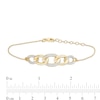 Thumbnail Image 2 of 1/10 CT. T.W. Diamond Graduated Chain Link Bracelet in Sterling Silver with 14K Gold Plate - 7.25&quot;