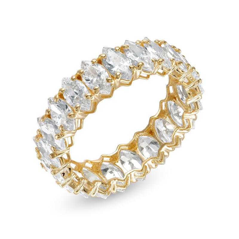 Main Image 4 of 10K Gold CZ Marquise Eternity Band