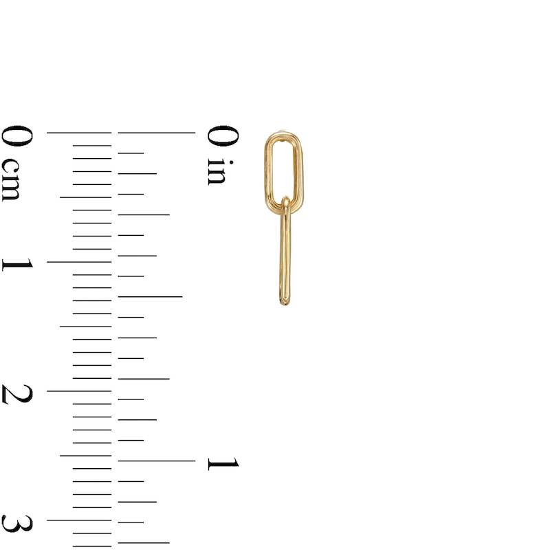 Main Image 2 of Paper Clip Drop Earrings in 10K Gold