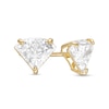 Thumbnail Image 1 of Diamond-Shaped Cubic Zirconia Solitaire Stud Earrings in 10K Gold