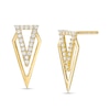 Thumbnail Image 0 of Cubic Zirconia Triangle Drop Earrings in 10K Gold