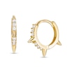 Thumbnail Image 0 of Cubic Zirconia Spike 11mm Huggie Hoop Earrings in 10K Gold