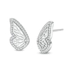 Thumbnail Image 1 of Cubic Zirconia Butterfly Wing Stud Earrings in Solid Sterling Silver