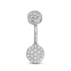 Thumbnail Image 1 of Solid Stainless Steel and Brass CZ Cluster Belly Button Ring - 14G