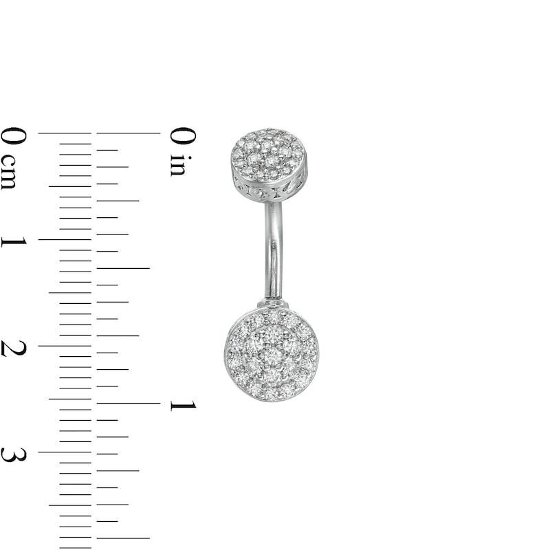 Main Image 2 of Solid Stainless Steel and Brass CZ Cluster Belly Button Ring - 14G