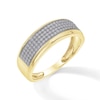 Thumbnail Image 3 of 1/3 CT. T.W. Diamond Multi-Row Stepped Edge Band in 10K Gold