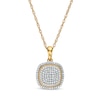 Thumbnail Image 1 of 10K Gold 1/4 CT. T.W. Diamond Cushion Frame Vintage-Style Pendant - 18&quot;