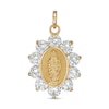 Thumbnail Image 0 of 3.5mm Cubic Zirconia Shadow Frame Our Lady of Guadalupe Oval Necklace Charm in 10K Solid Gold