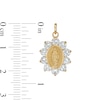 Thumbnail Image 1 of 3.5mm Cubic Zirconia Shadow Frame Our Lady of Guadalupe Oval Necklace Charm in 10K Solid Gold