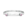 Thumbnail Image 1 of Child's 4mm Heart-Shaped Pink Cubic Zirconia Flexible Bangle in Sterling Silver - 2&quot;