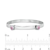 Thumbnail Image 2 of Child's 4mm Heart-Shaped Pink Cubic Zirconia Flexible Bangle in Sterling Silver - 2&quot;