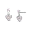 Thumbnail Image 0 of Child's Lab-Created Pink Opal Heart Drop Earrings in Sterling Silver