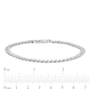 Thumbnail Image 2 of Made in Italy 100 Gauge Solid Flat Curb Link Chain Bracelet in Sterling Silver – 7.5"