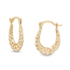 Thumbnail Image 1 of Child's Hollow Graduated Puff Scallop Hoop Earrings in 14K Gold