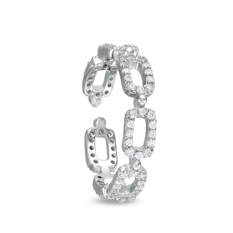 Main Image 1 of Adjustable Cubic Zirconia Chain Link Toe Ring in in Sterling Silver