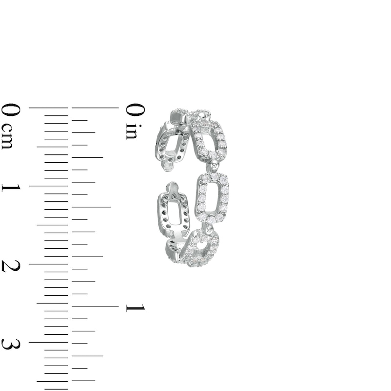 Main Image 2 of Adjustable Cubic Zirconia Chain Link Toe Ring in in Sterling Silver