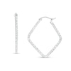 Thumbnail Image 1 of 30mm Diamond-Cut Squared Tube Geometric Hoop Earrings in Hollow Sterling Silver