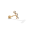 Thumbnail Image 1 of 14K Tube Gold CZ Curved Trio Stud - 18G 5/16&quot;