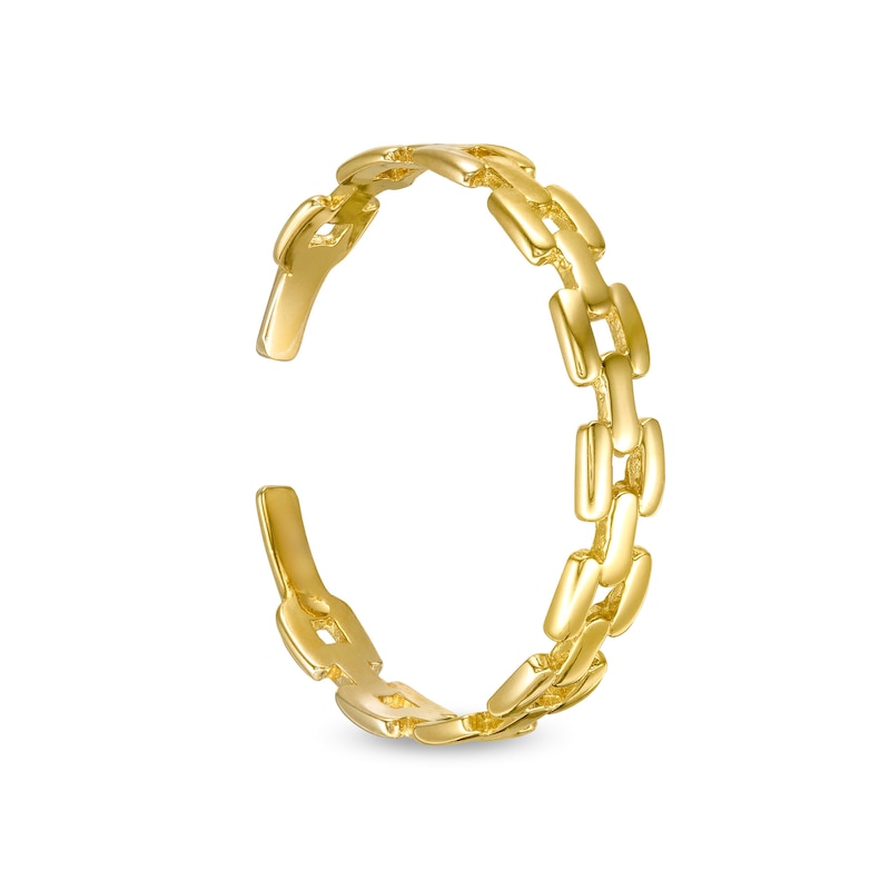 Main Image 1 of Adjustable Bold Block Chain Link Toe Ring in 10K Gold