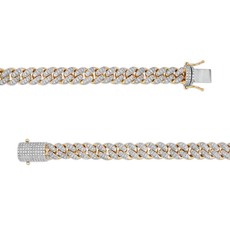 Main Image 2 of 2-1/2 CT. T.W. Diamond Semi-Solid Cuban Curb Chain Necklace in 10K Gold - 22&quot;