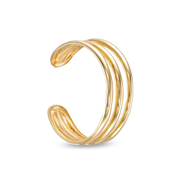 Adjustable Triple Row Split Shank Toe Ring in 10K Gold