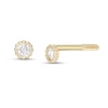 Thumbnail Image 1 of Cubic Zirconia Solitaire Bead Frame Stud Earrings in 10K Gold