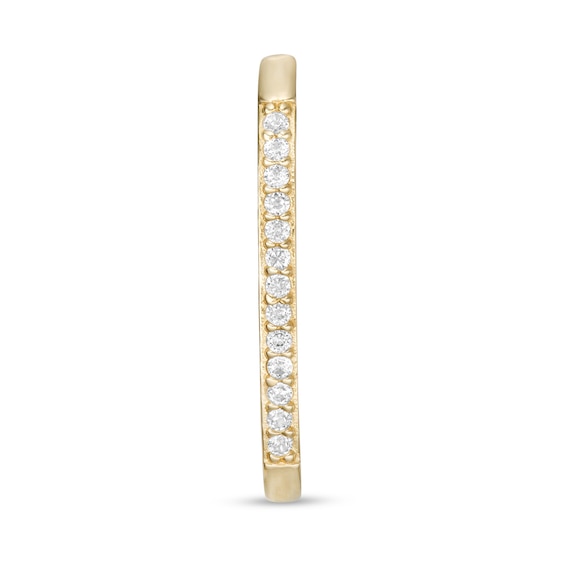 Cubic Zirconia Curved Bar Stud Earring in 10K Gold