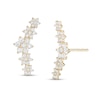 Thumbnail Image 1 of Cubic Zirconia Floral Crawler Stud Earrings in 10K Gold