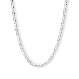 Made in Italy 100 Gauge Solid Cuban Curb Chain Necklace in Sterling Silver 20&quot;