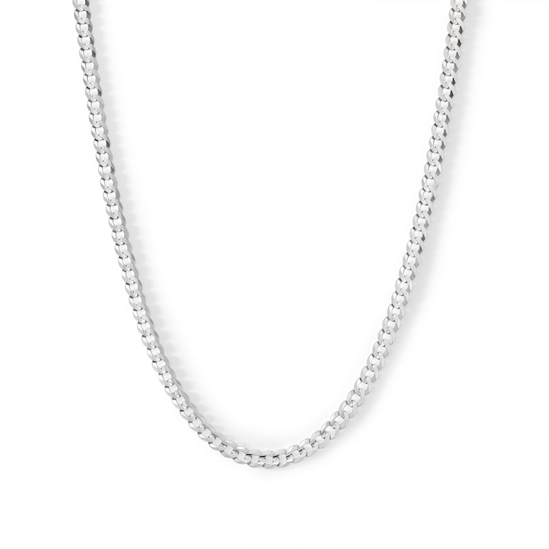 Main Image 1 of Made in Italy 100 Gauge Solid Cuban Curb Chain Necklace in Sterling Silver 20&quot;