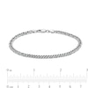 Thumbnail Image 2 of Made in Italy 080 Gauge Solid Double Curb Chain Bracelet in Sterling Silver – 7.5&quot;