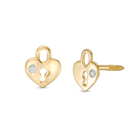 Lockette: Gold Lock Earring Studs