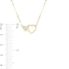 Thumbnail Image 2 of Child's 10K Solid Gold CZ Double Heart Pendant - 13&quot; + 2&quot;