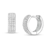 Thumbnail Image 1 of Cubic Zirconia Multi-Row Hoop Earrings in Sterling Silver