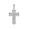 Thumbnail Image 1 of Cubic Zirconia Rope-Textured Wrapped Ends Crucifix Necklace Charm in Solid Sterling Silver