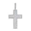 Thumbnail Image 1 of Cubic Zirconia Frame Curb Chain Necklace Charm in Solid Sterling Silver