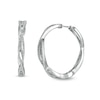 Thumbnail Image 0 of Cubic Zirconia Twist Hoop Earrings in Sterling Silver