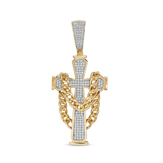 1/5 CT. T.W. Diamond Praying Angel Necklace Charm in 10K Gold