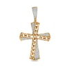 Thumbnail Image 0 of 1/3 CT. T.W. Diamond Diagonal Chain Split Cross Necklace Charm in Sterling Silver with 14K Gold Plate