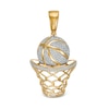 Thumbnail Image 1 of 1/2 CT. T.W. Diamond Basketball with Hoop Necklace Charm in Sterling Silver with 14K Gold Plate