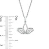 Thumbnail Image 2 of 1/20 CT. T.W. Diamond Lotus Flower Outline Pendant in Sterling Silver