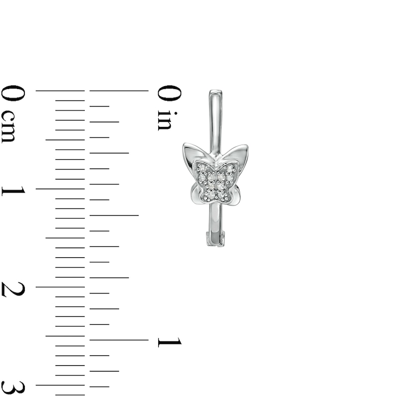 1/20 CT. T.W. Diamond Butterfly Huggie Hoop Earrings in Sterling Silver