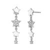 Thumbnail Image 0 of Cubic Zirconia Four Star Drop Earrings in Sterling Silver