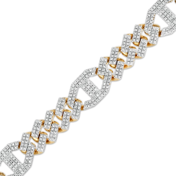 1/4 CT. T.W. Diamond Link Bracelet in Sterling Silver with 14K Gold Plate – 8.5"