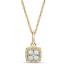 Thumbnail Image 1 of 1/6 CT. T.W. Quad Diamond Beaded Cushion Frame Drop Pendant in 10K Gold