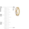 Thumbnail Image 2 of 10K Solid Gold CZ Marquise Four Stone Vintage-Style Hoop - 18G 5/16&quot;